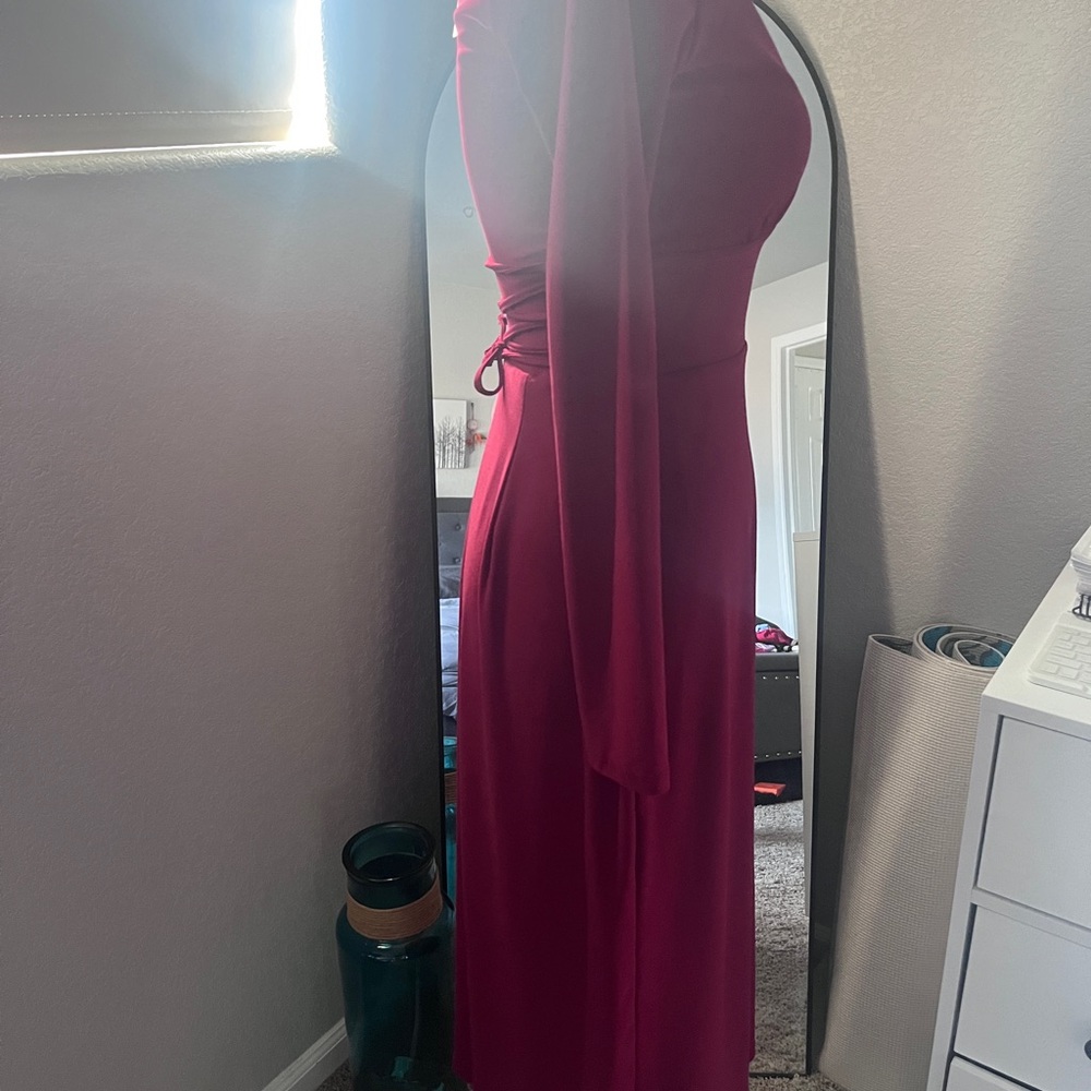 Taylor Deep Red Long Sleeve Dress - Picture 2 of 5